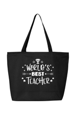 Worlds Best Teacher | Canvas Zippered Tote