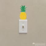 Pineapple decal that fits nicely above a light switch. Yellow and green colors.