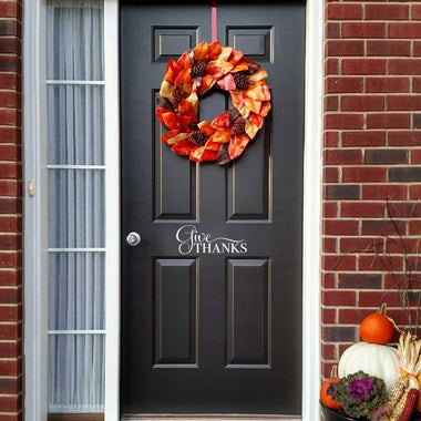 Give Thanks Decal | Front Door Decor | Thanksgiving Vinyl | Door Sticker