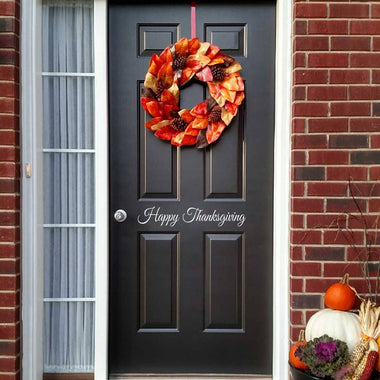 Happy Thanksgiving Decal | Front Door Vinyl | Thanksgiving Decor | Door Sticker