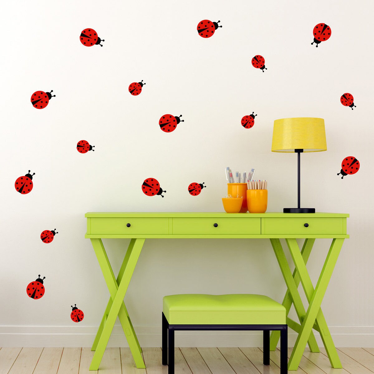 Ladybug Wall Decal Set - 34 Ladybug Decals - Ladybirds Wall Sticker