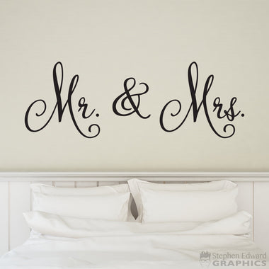 Mr. & Mrs. Decal - Married Couple Bedroom Decor - Wedding Gift