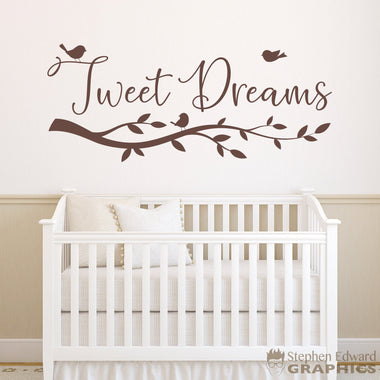 Tweet Dreams Decal - Baby Nursery Decor - Bird Wall Art