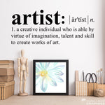 Artist Definition Decal | Dictionary definition Decal | Art Studio | Craft Room Wall Decor