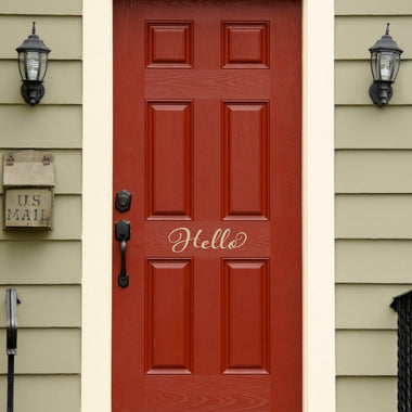 Hello Decal | Front Door Vinyl | Script Font Sticker | Front Door Welcome Decor