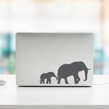 Elephant & baby Laptop Decal - Elephant Macbook Decal - Laptop Sticker