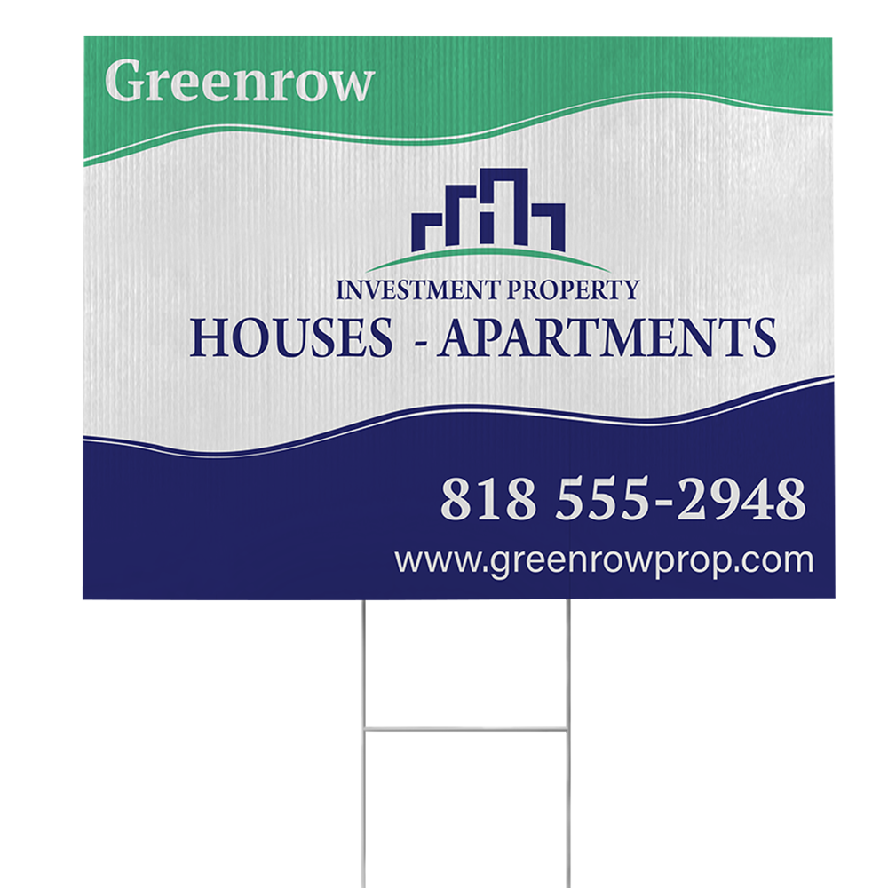 24 x 18 Printed Coroplast Yard Signs (10 Pack)