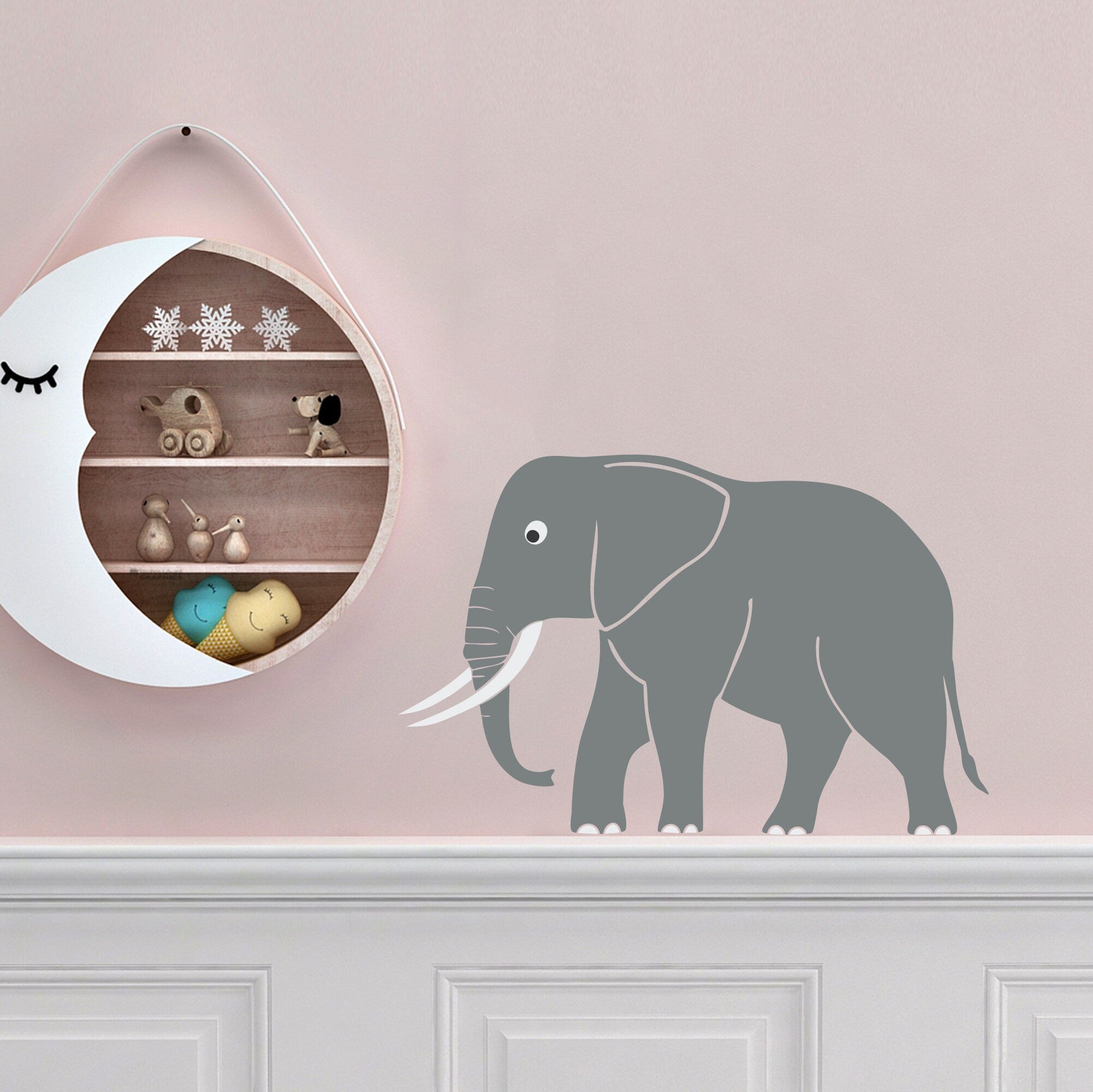 Cute Elephant Wall Decal | Safari Vinyl | Children Wall Decals Nursery Decor