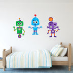 Cute Robot Decal Set. Little Boy bedroom wall decor.