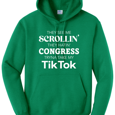 The See Me Scrollin | Port & Company Essential Fleece Pullover Hooded Sweatshirt
