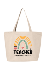 Teacher Teach Love Inspire | Canvas Zippered Tote