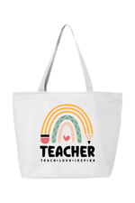 Teacher Teach Love Inspire | Canvas Zippered Tote