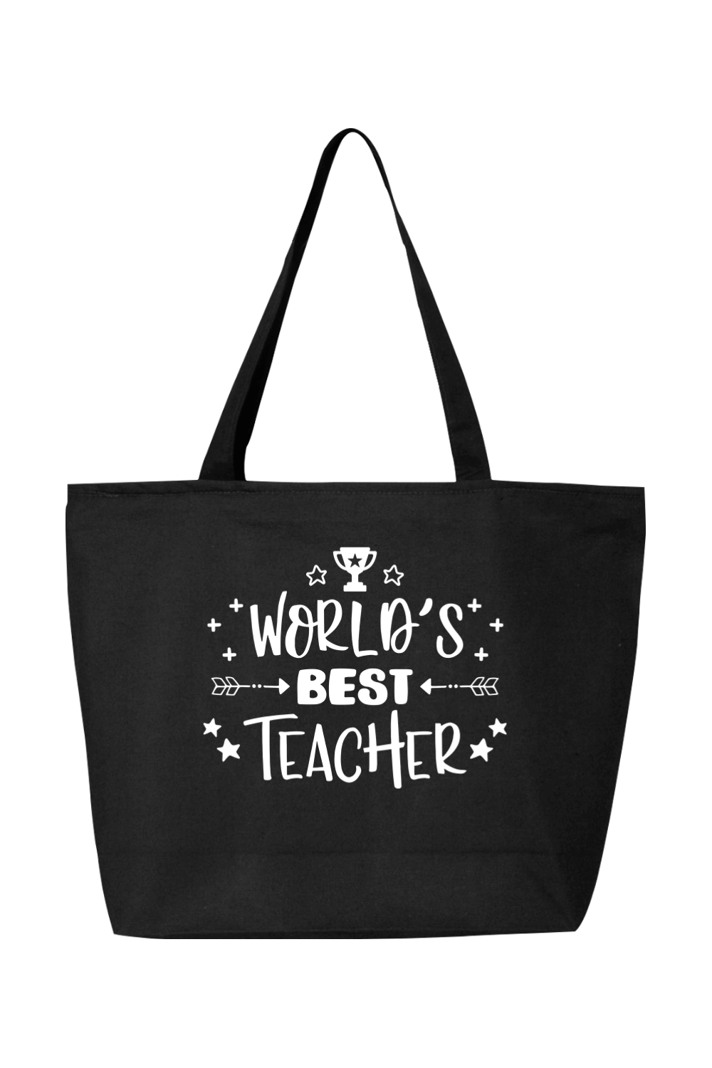 Worlds Best Teacher | Canvas Zippered Tote