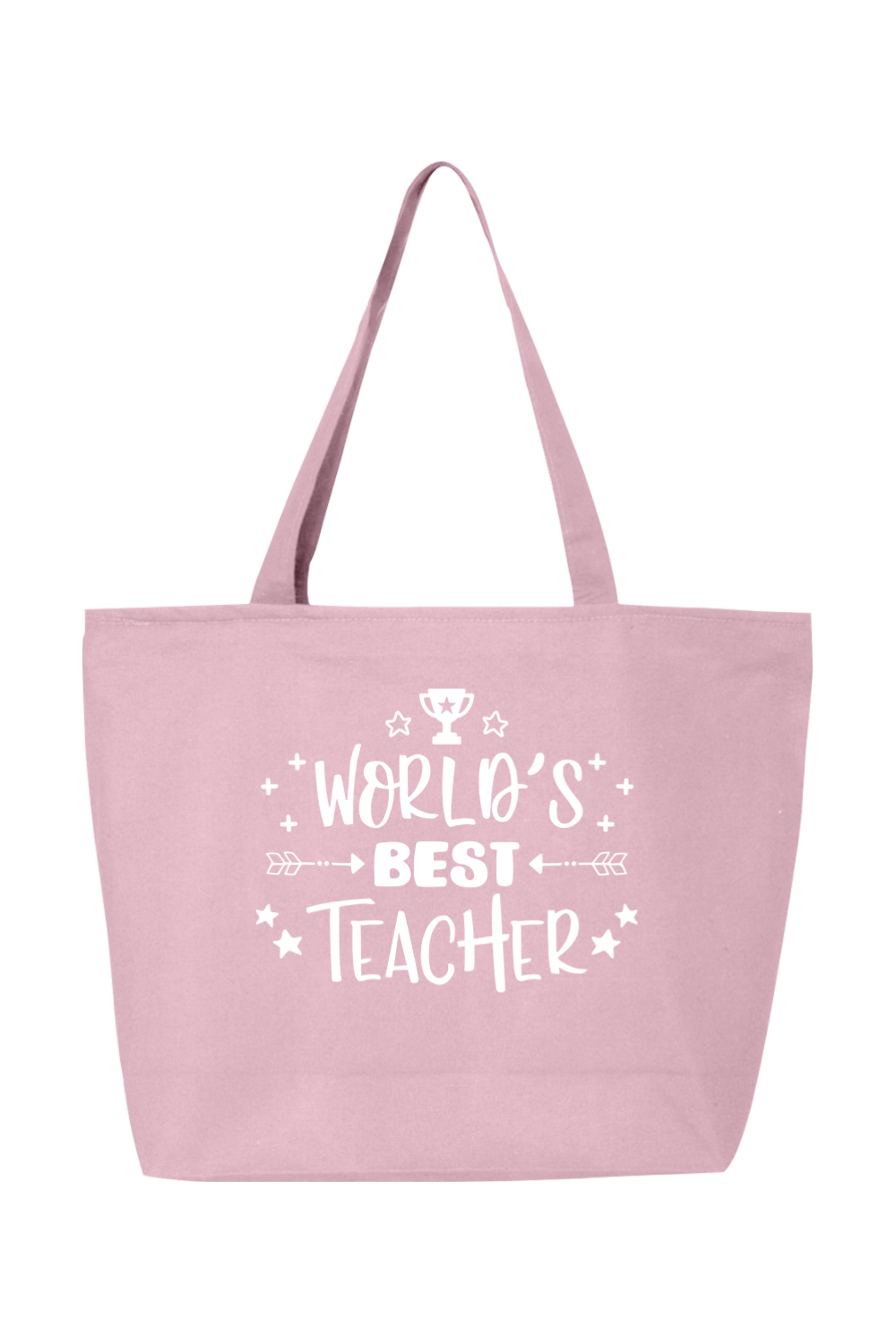 Worlds Best Teacher | Canvas Zippered Tote