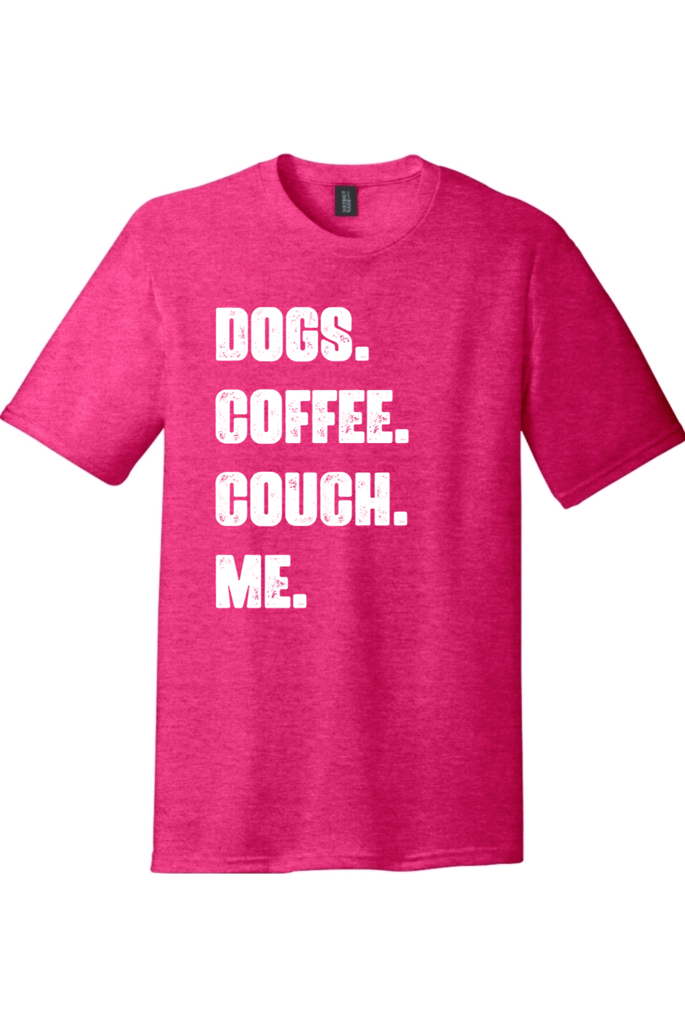 Dogs Coffee Couch Me_White | District Perfect Tri Tee