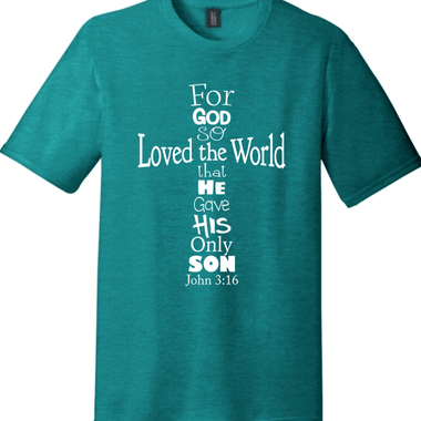 John 3_16 Cross | District Perfect Tri Tee