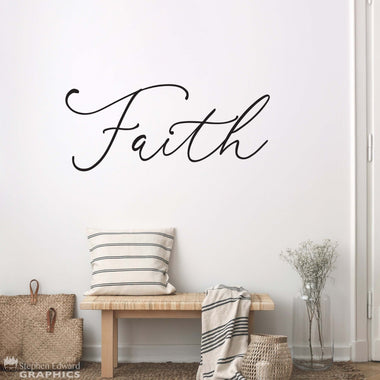 Faith Wall Decal | Handwritten Script | Christian Decor