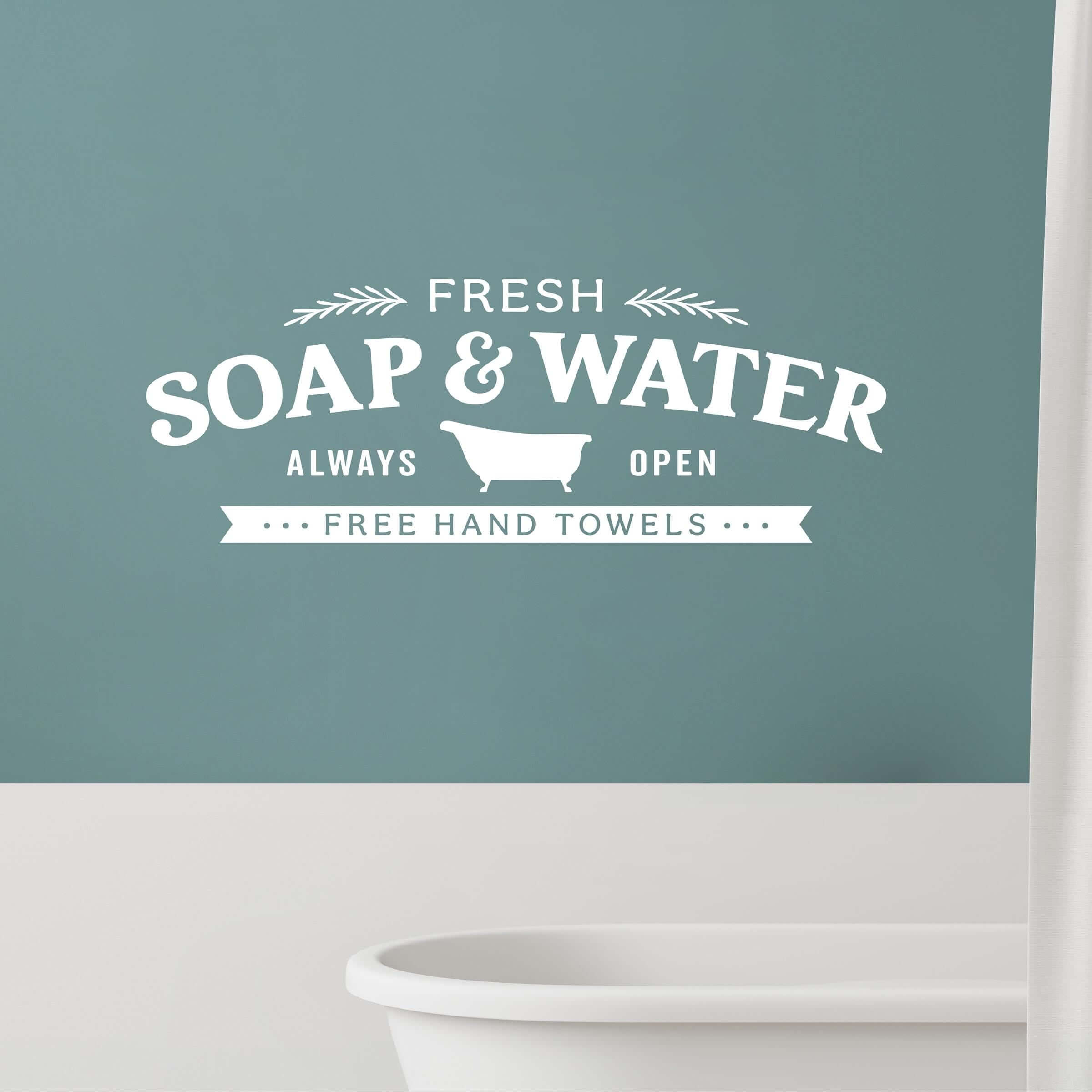 Fresh Soap and Water Vintage Sign Decal