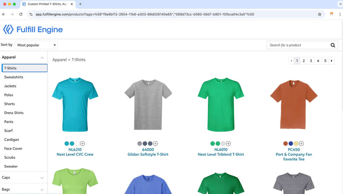 Fulfill Engine, online store product catalog