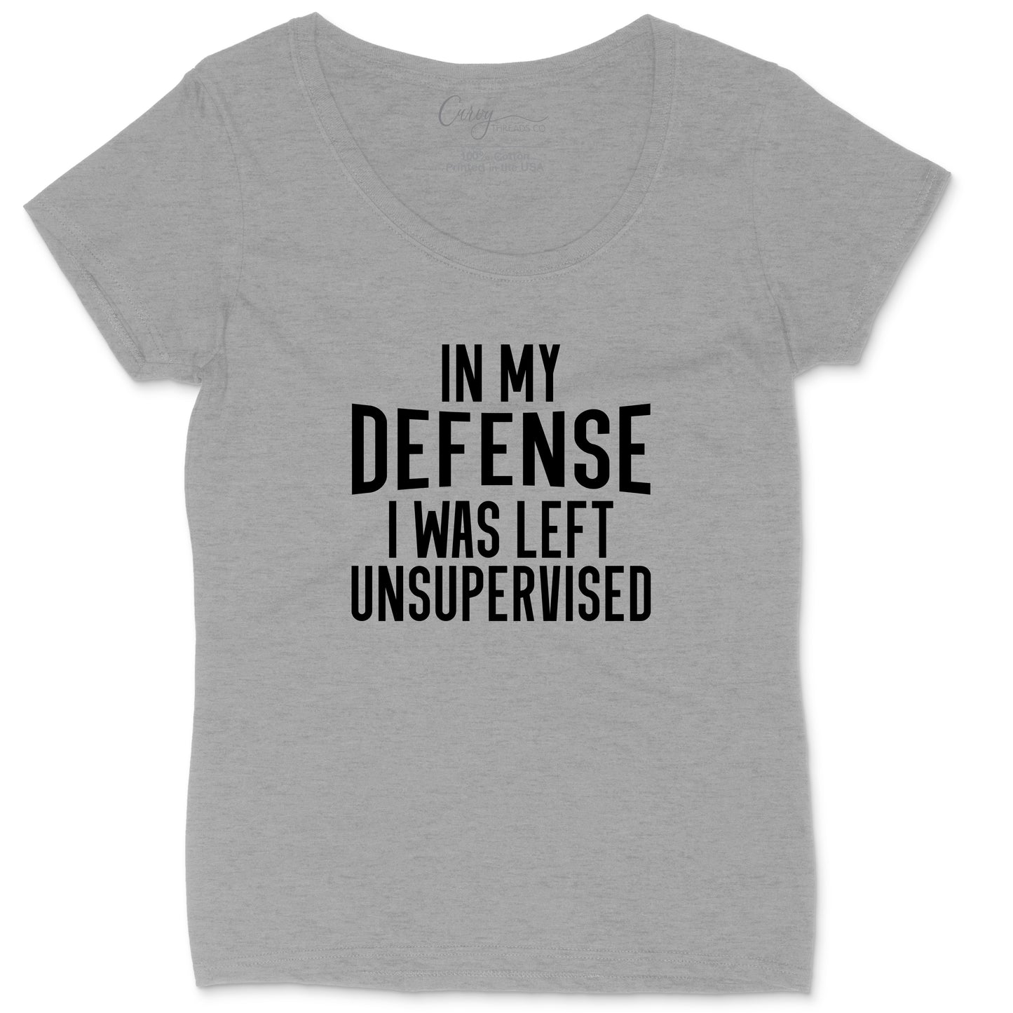 In My Defense I Was Left Unsupervised | Ladies Plus Size T-Shirt