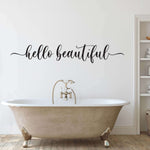 hello beautiful wall decal. Bathroom Decor.