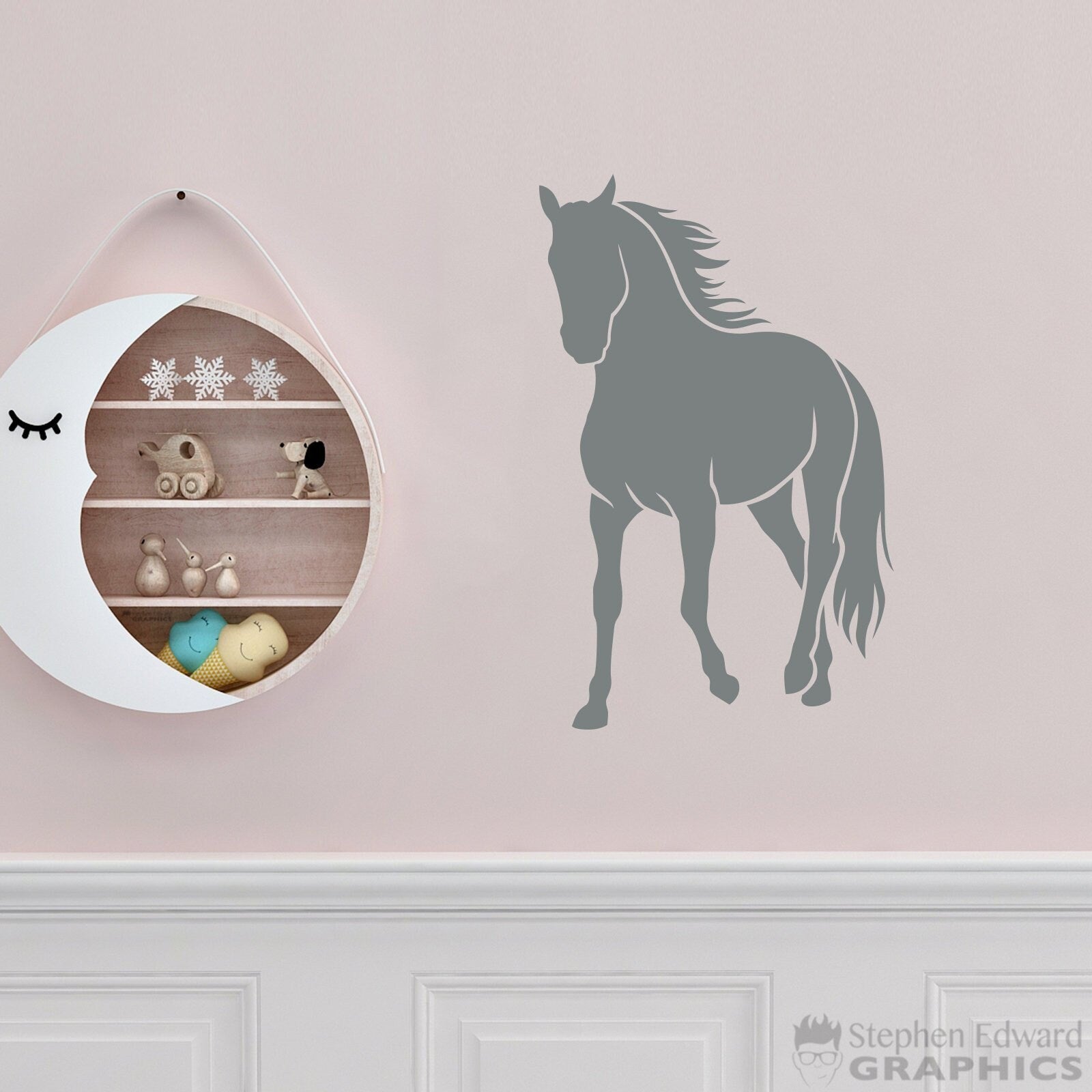 Horse Silhouette Decal | Girl Bedroom Wall Decor | Horse Vinyl