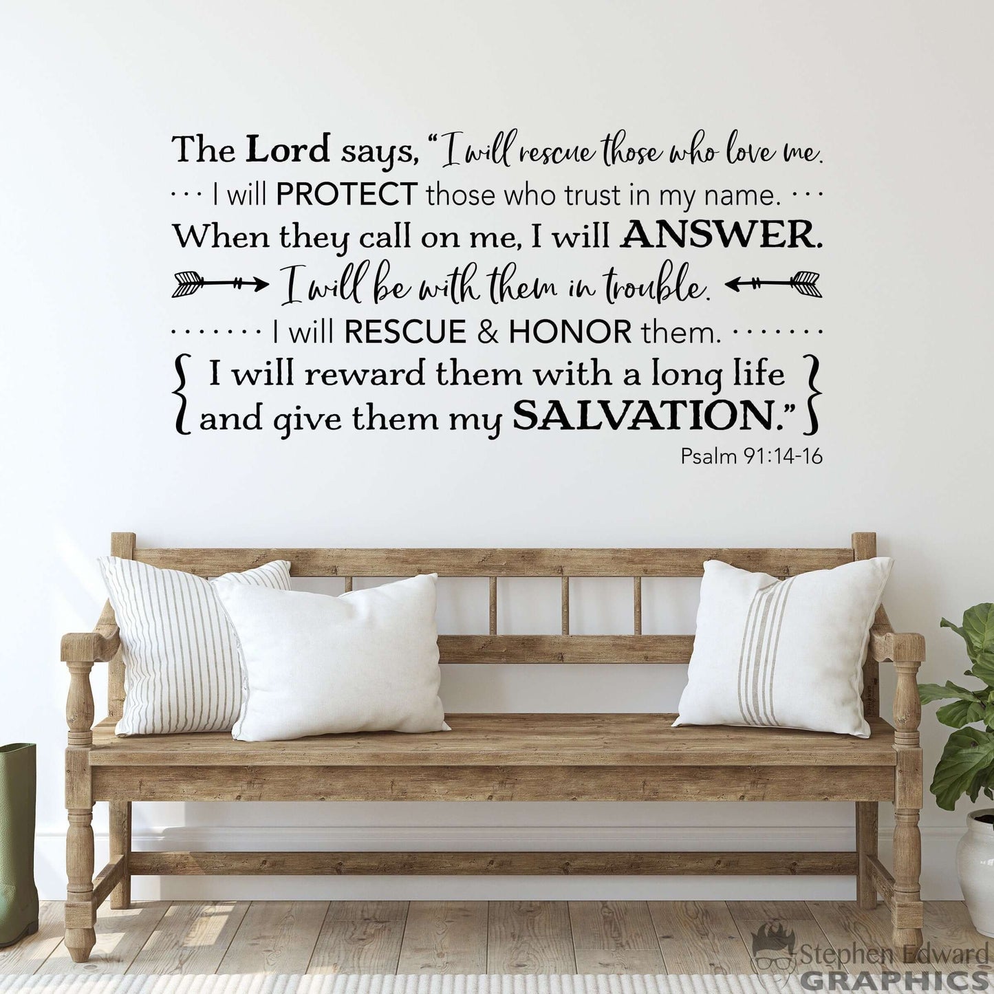 I will rescue those who love me Decal | Bible Verse Quote | Christian Vinyl Decor | Psalm 91:14-16