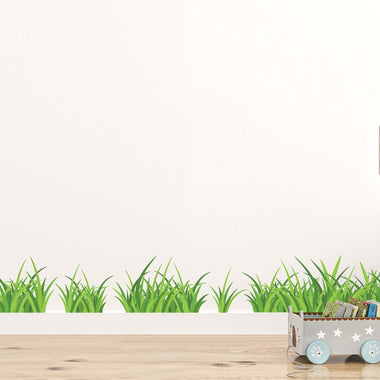 Multicolored Grass Decal Set | Set of 7 Grass Patches | Children Bedroom Decor