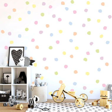 Organic shaped dot wall decals. Pastel colors.