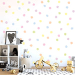Organic shaped dot wall decals. Pastel colors.