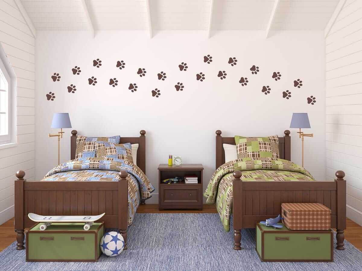 Pawprints wall decal set.