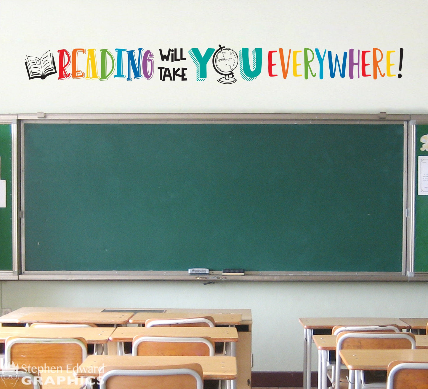 Reading will take you Everywhere Decal - Classroom Vinyl - Library Wall Sticker Decor