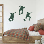 Skateboarder Wall Decal Set. Teen Boy Bedroom Decor.