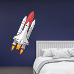 Space Shuttle Wall Decal. Rocket Decor for Boy Bedroom.