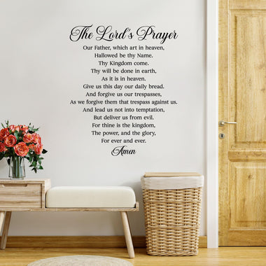 The Lords Prayer wall decal. Christian decor.