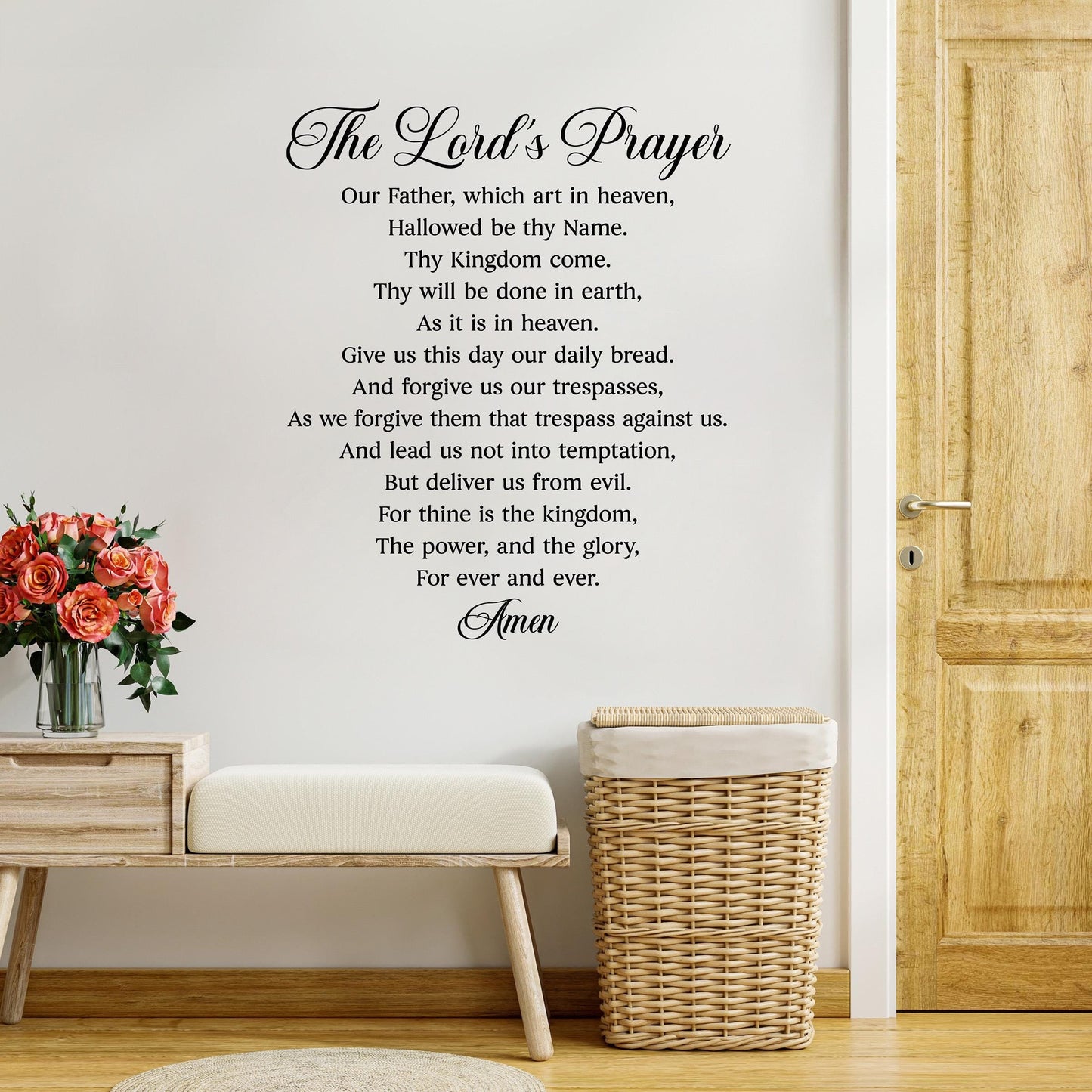 The Lords Prayer wall decal. Christian decor.