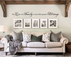 The love of a family is one of life's greatest blessings wall decal. Elegant script font. Living room family decor.