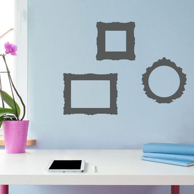 Picture Frame Decals - Set of 3 - Baroque Style Frame Wall Art - Picture Frame Wall Decal