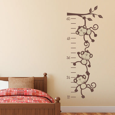 Monkey Growth Chart Decal - Silly Monkeys Wall Decor - Growth Chart Wall Decal - Kids Bedroom Decor