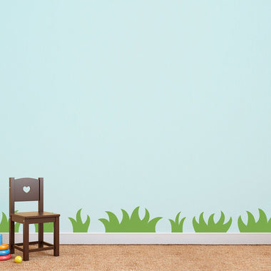 Grass Wall Decal - Nature wall art for Kids Bedroom - Set of 7 Grass Patches - Playroom Decor - Chunky
