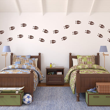 Deer Tracks Wall Decal Set - Boy Bedroom Decor - Deer Footprints Set of 25 - Hunter Wall Art - Large Size