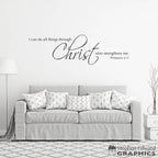 I can do all things through Christ Wall Decal | Christian Bible Verse wall art vinyl | Philippians 4:13