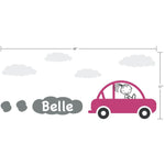 Car with Girls Name Wall Decal | Wall Sticker