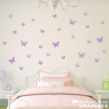 Butterfly Decal - Set of 28 Butterflies Wall Decal | Wall Sticker