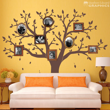 Family Tree Decal - Tree with 158 Leaves Wall Decor - Multiple Sizes
