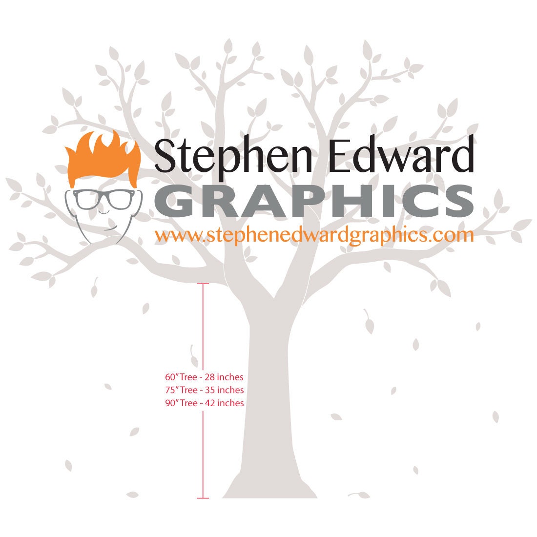 Family Tree Decal - Tree with 158 Leaves Wall Decor - Multiple Sizes