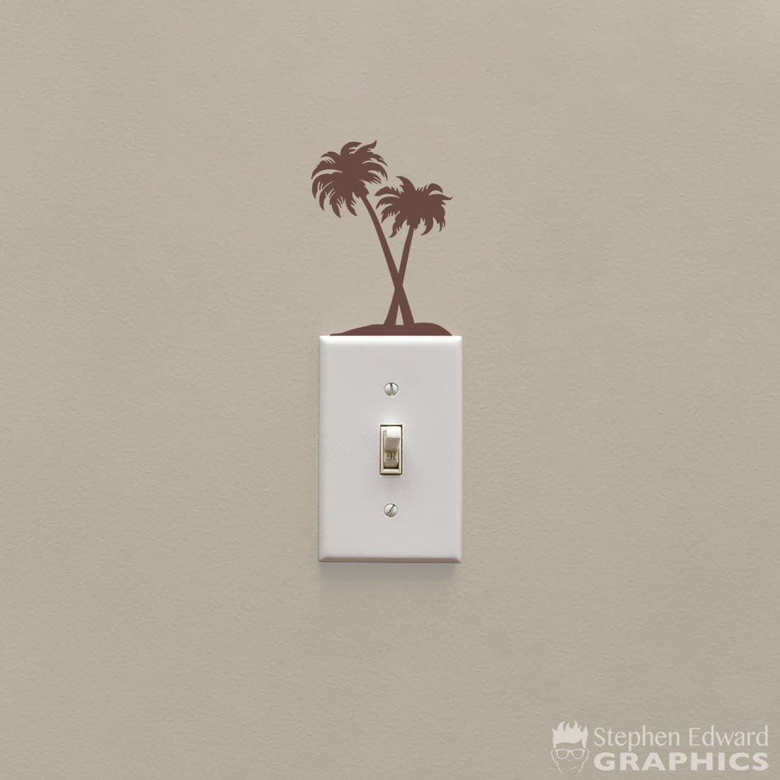 Palm Tree Light Switch Decal - Lightswitch Tropical Decal - Light Switch Cover decor