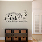 Music is what feelings sound like Wall Decal - Music Notes Decal - Music Wall Art