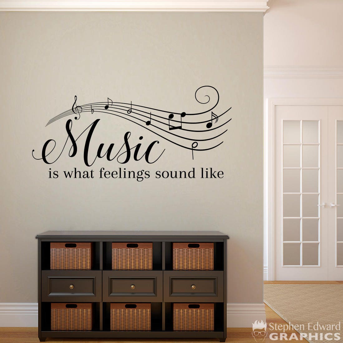Music is what feelings sound like Wall Decal - Music Notes Decal - Music Wall Art