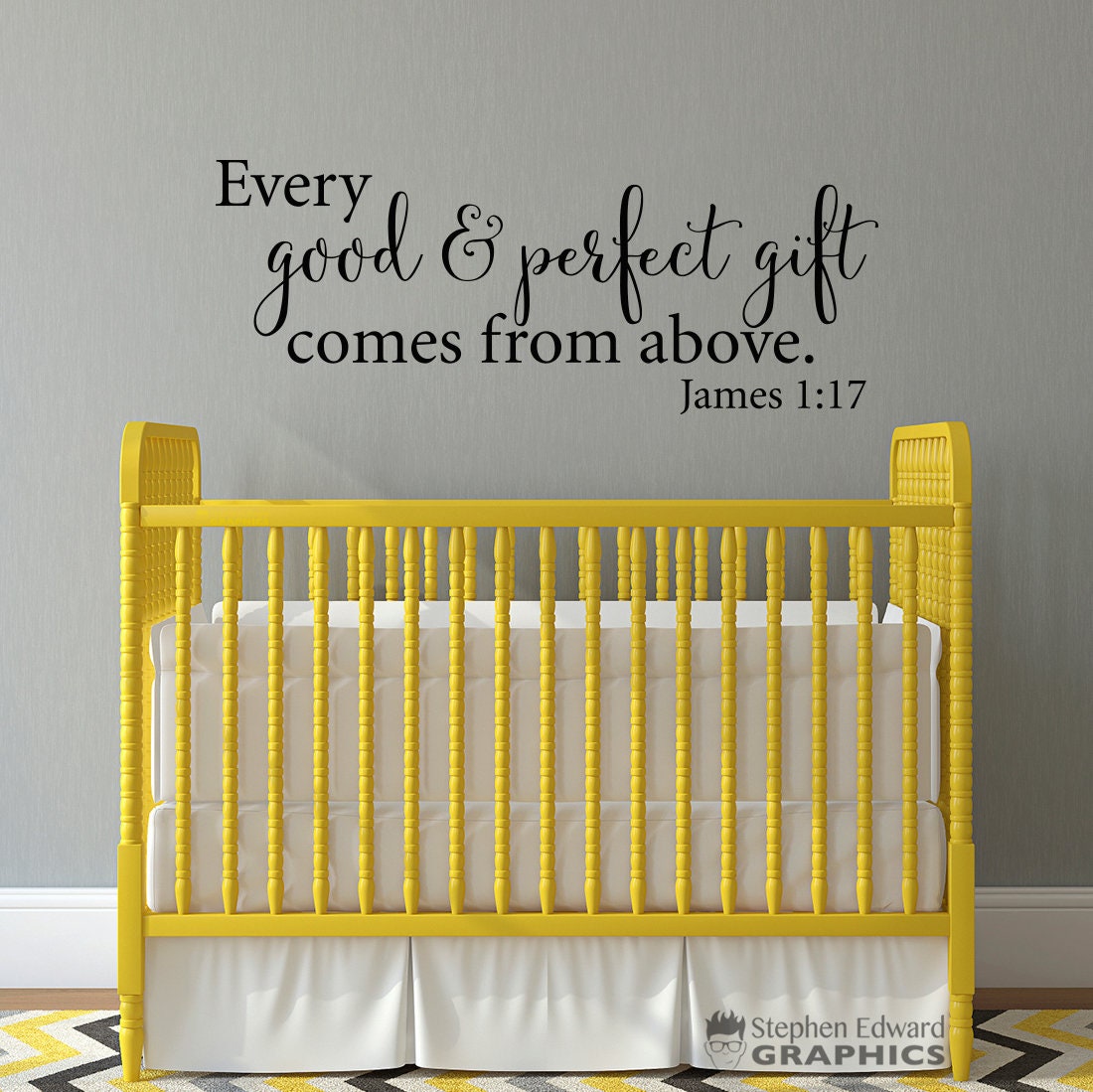 Every Good & Perfect Gift comes from Above Decal | Christian Nursery Decor | James 1:17 | Bible Quote